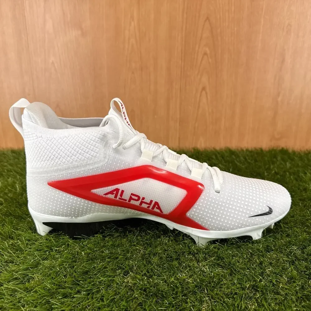 Nike Alpha Menace 4 Elite Red White Football Cleats IB2501-108 Men's Size 12